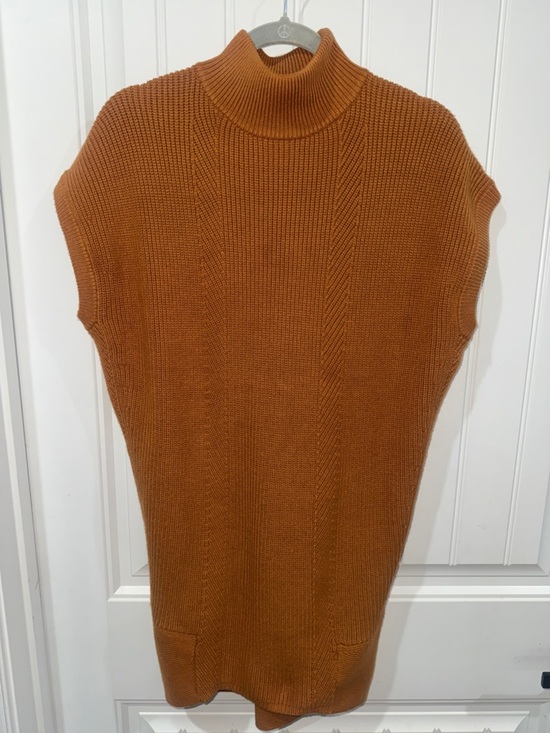 Anthropologie Sweaters - Sleeveless Turtleneck Knit Sweater Dress - warm brown